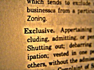 photo shopped picture of the word 'Exclusive' in the Black's Law dictionary
