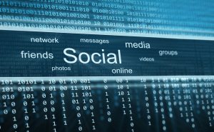 Social media, technology background