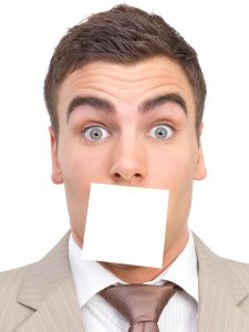 Businessman Mouth Shut By A Note