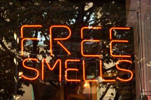 Unusual Neon Sign That Reads Free Smells