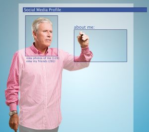 Mature Man Filling Form On Social Network