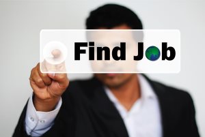 Male Professional Finding The Job By Clicking The Button