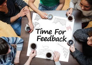 Time for feedback written on a poster 