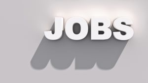 Jobs word, white background