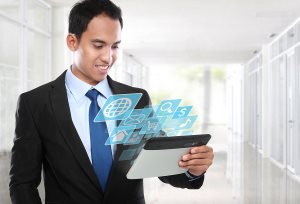 Business Man Using Tablet Pc