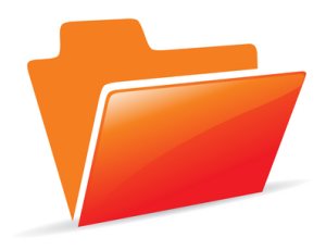 orange opened folder