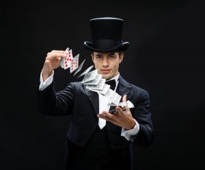 Magician doing tricks 