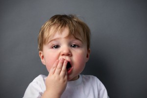 Little boy upset or hurting toothache