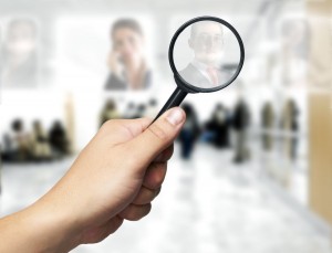 Magnifying Glass Searching the best employee