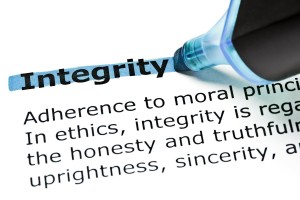 Integrity Highlighted In Blue
