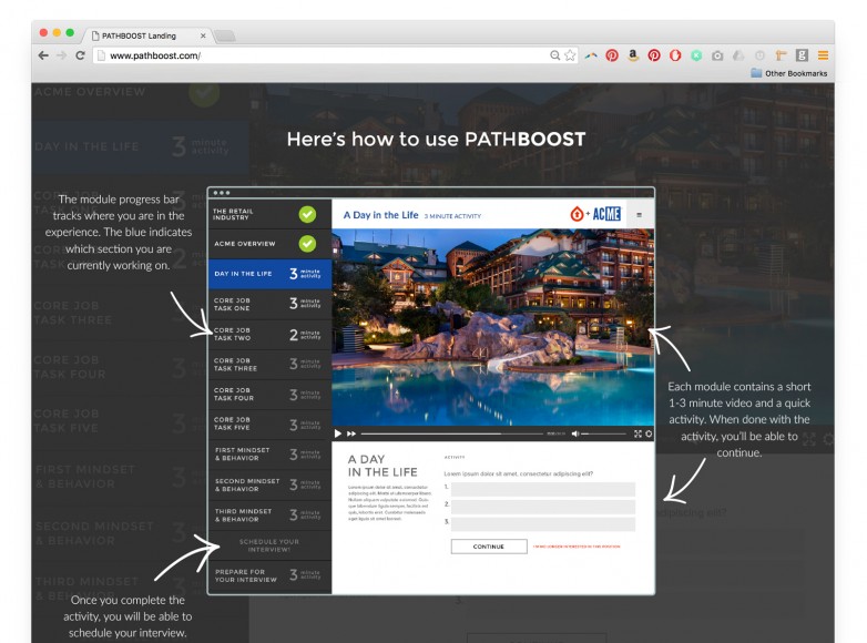 A screenshot of the PathBoost platform.