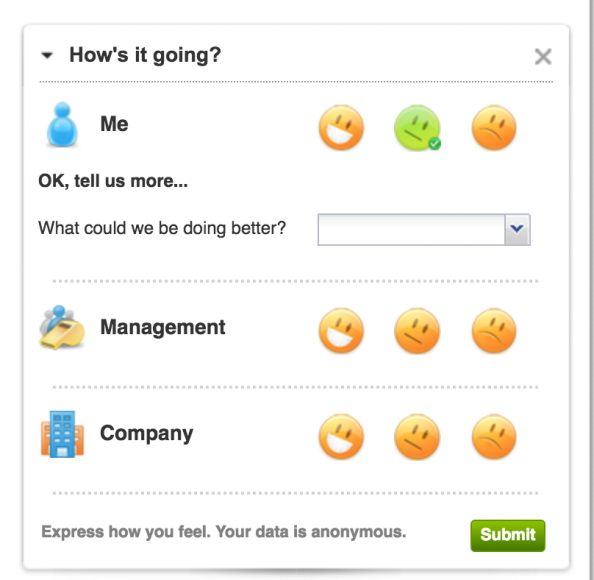 Screenshot of Saba Pulse 360's Employee Survey Feature